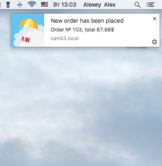CS-Cart orders notification window on Mac OS